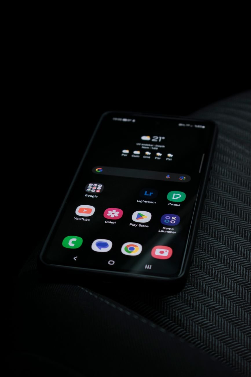 Close-up of a smartphone displaying apps — DemoReel app walkthrough format